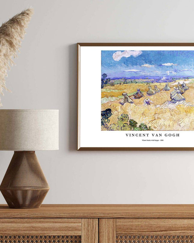 Vincent Van Gogh - Wheat Stacks with Reaper Poster