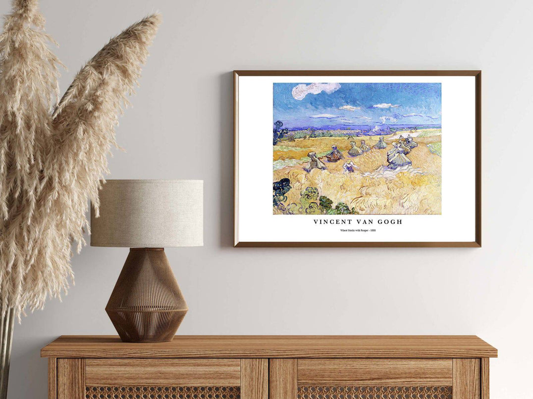 Vincent Van Gogh - Wheat Stacks with Reaper Poster