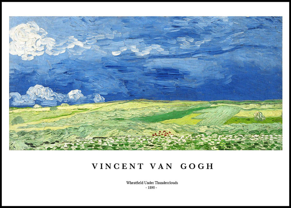 Vincent Van Gogh - Wheatfield Under Thunderclouds Poster