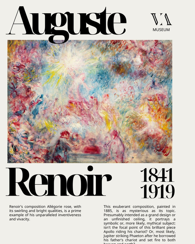 Vintage Auguste Renoir Art Exhibition Poster
