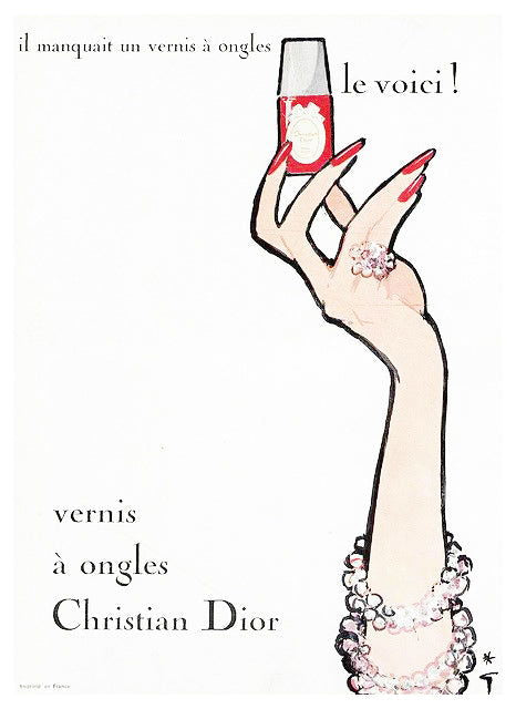 Vintage Christian Dior Poster - Vernis à ongles