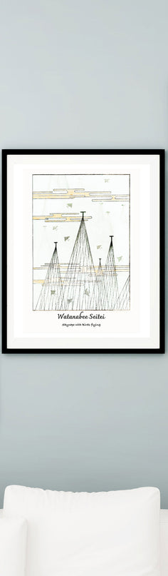 Watanabee Seitei - Skyscape with Birds Flying Poster