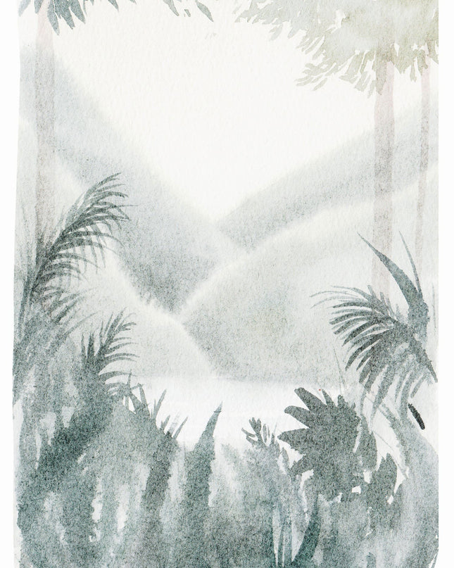 Watercolor Green Hues Landscape Poster
