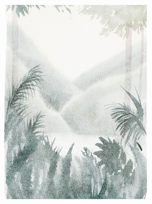 Watercolor Green Hues Landscape Poster