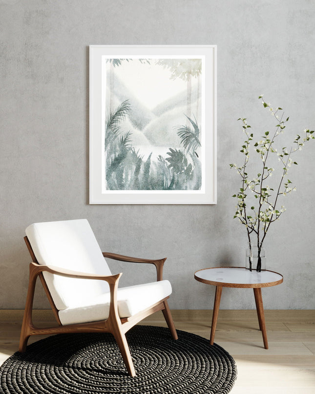 Watercolor Green Hues Landscape Poster
