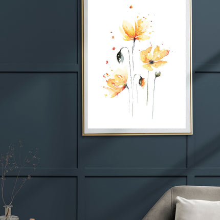 Watercolor Yellow Flowers Poster