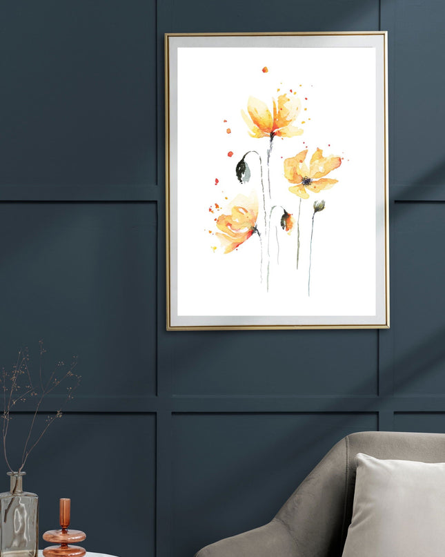 Watercolor Yellow Flowers Poster