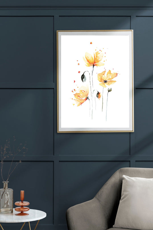 Watercolor Yellow Flowers Poster