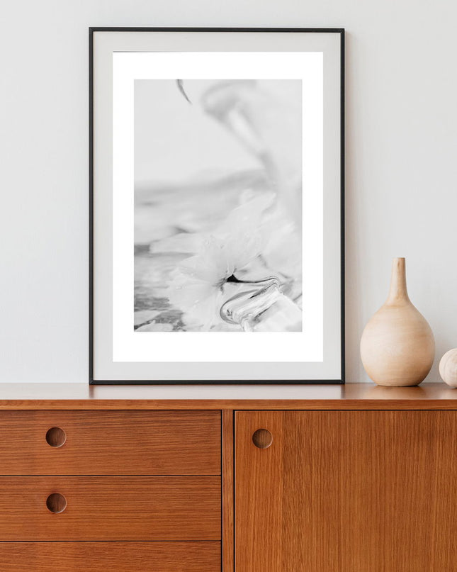 White Sakura Flower Poster