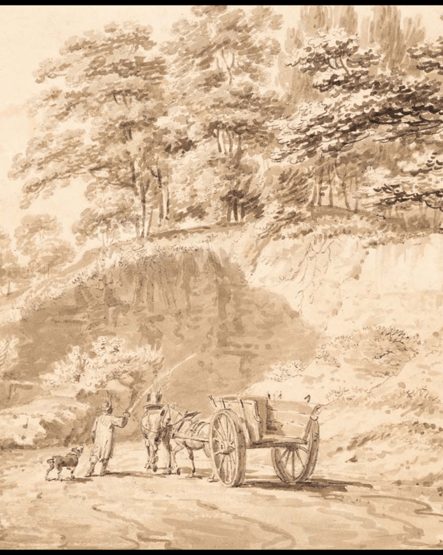 William Turner - Man with Horse and Cart Entering a Quarry