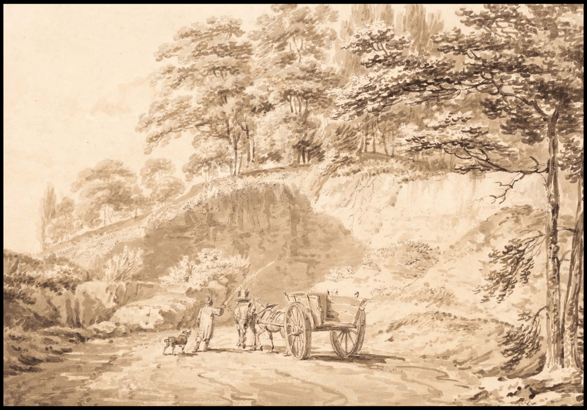 William Turner - Man with Horse and Cart Entering a Quarry