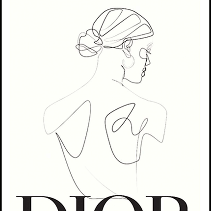 Woman Line Art Dior Poster