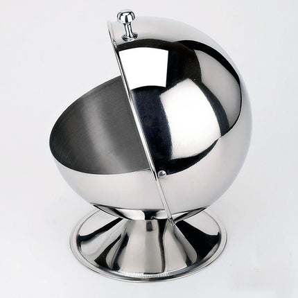 Stainless Steel Spherical Flip Sugar Bowl Storage Tank