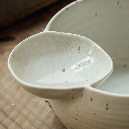 Self-contained Dipping Dish Snack French Fries Ceramic Snack Bowl