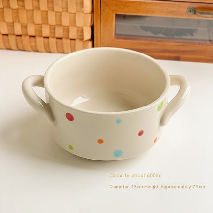 Cute Polka Dot Lace Bowl Beige 5Inch