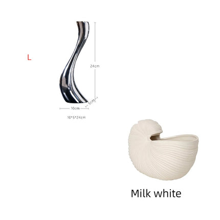 Graceful Curve Swan Ceramic Silver Plated Candle Holder L size suit A