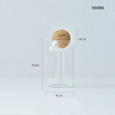 Glass Sealed Kitchen Storage Jar Diameter 90mm Transparent 900ML
