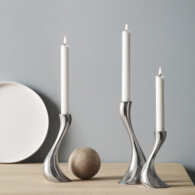 Graceful Curve Swan Ceramic Silver Plated Candle Holder