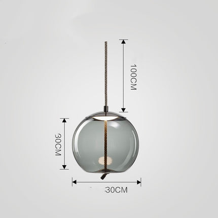 Dining Room Chandelier Living Room Bar Bedroom Glass Single Head Style A smoky gray