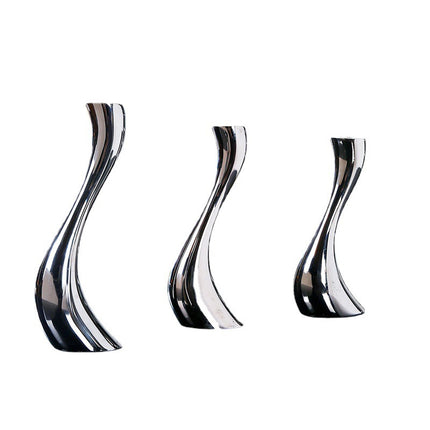 Graceful Curve Swan Ceramic Silver Plated Candle Holder