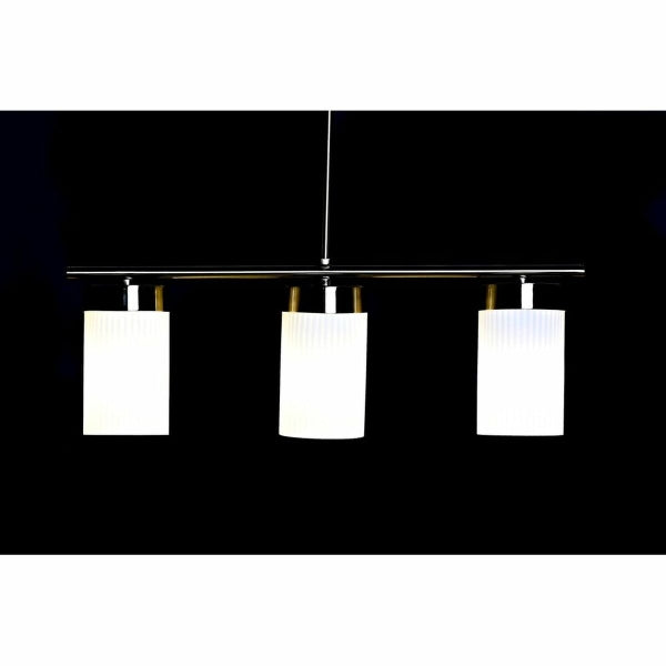 Ceiling Light White Golden Metal Crystal
