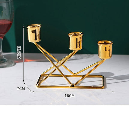Candlelight Dinner Props Iron Art Candle Holder Ornaments Household Plating3 candle holder