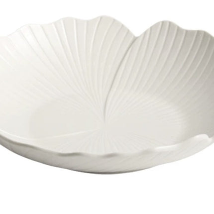 Ceramic Advanced White Deep Plates Dessert Plate Apricot Leaf Deep Plates