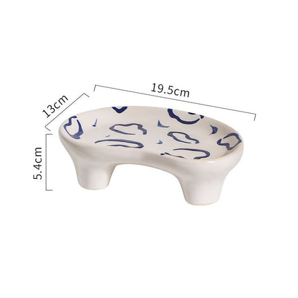 Hand Painted Speckled Zebra Leopard Cloud Irregular Shaped Ceramic Storage Tray Cloud