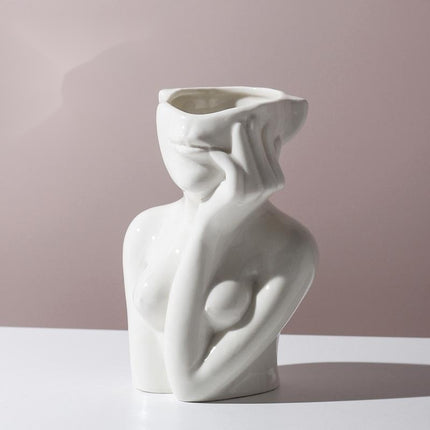 Abstract Body Shape Ceramic Vase