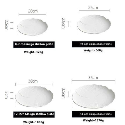 Ceramic Advanced White Deep Plates Dessert Plate