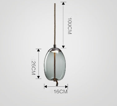 Dining Room Chandelier Living Room Bar Bedroom Glass Single Head Type D Smoky gray
