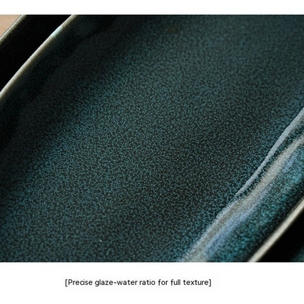 Glaze Kiln Oval Fish Dish Household Dinner Plate Long Plate Swing Plate