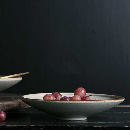 Retro Handmade Turnip Plate Household Ceramic Tableware