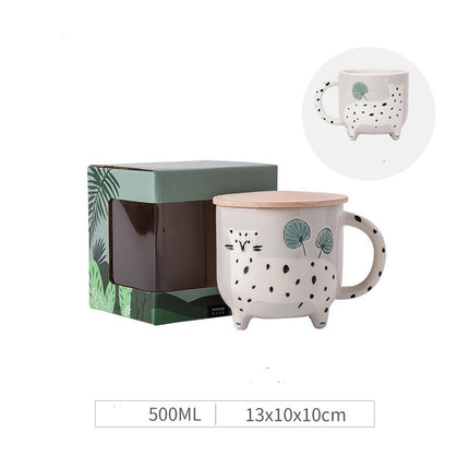 Animal Paradise Soft Cute Cup Cute Cartoon Alpaca Water Cup Apricot