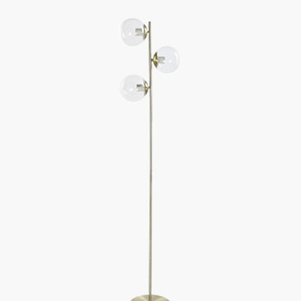 Floor Lamp Crystal Golden Metal Transparent