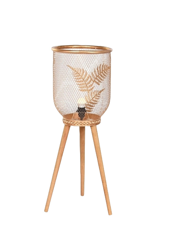Desk lamp Home Decor Golden Metal Brown Pinewood