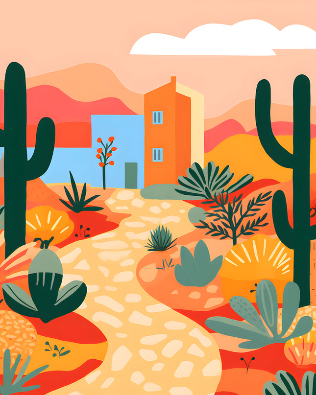 Orange Desert Boho Poster