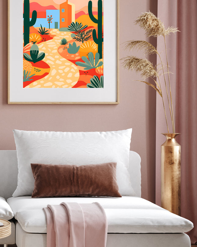 Orange Desert Boho Poster