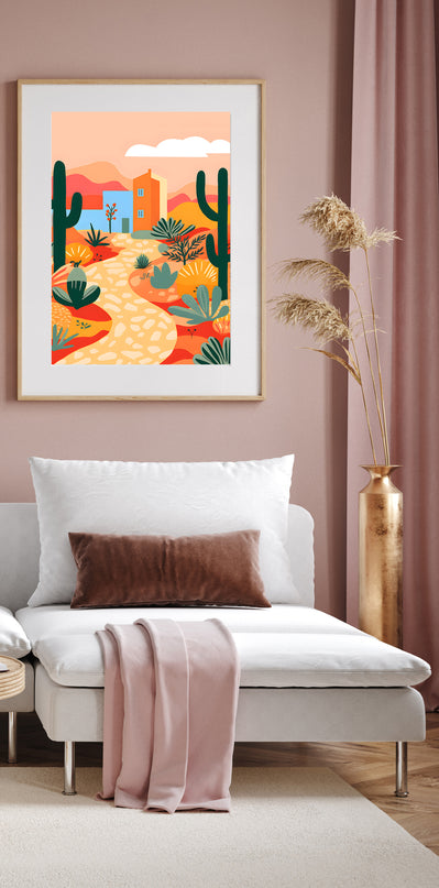 Orange Desert Boho Poster