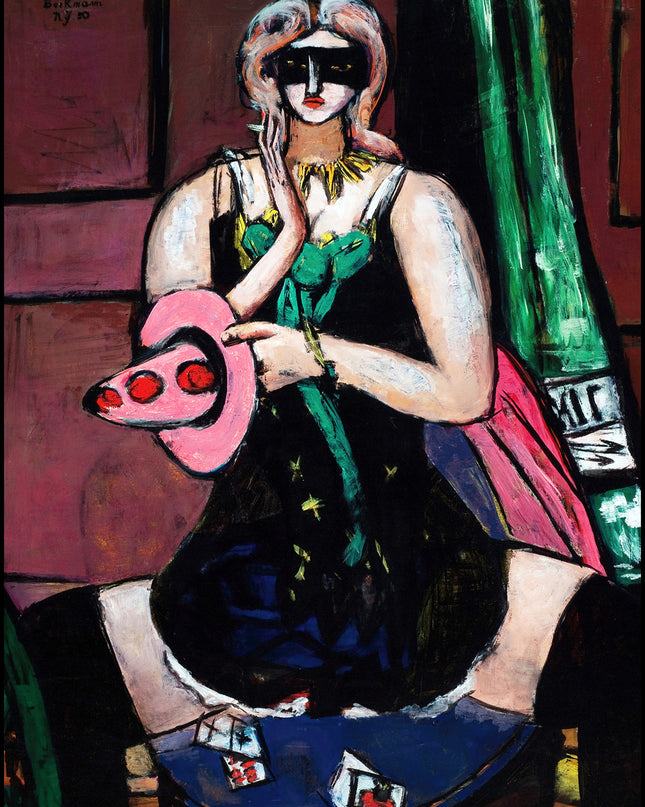 Carnival Mask,Green,Violet, and Pink