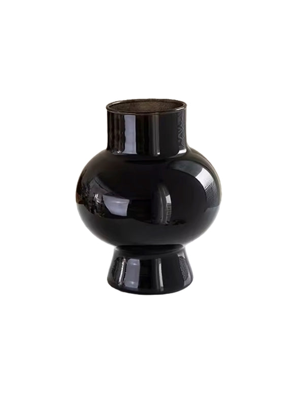 Glass Flower Creative Vase Black
