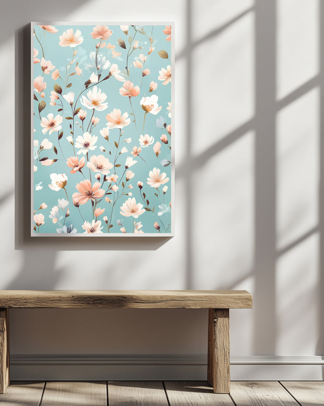 Blue Floral Poster