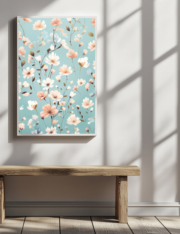 Blue Floral Poster