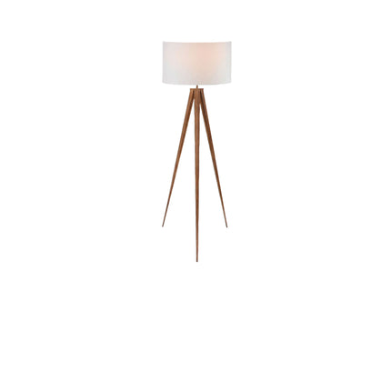 Floor Lamp Brown Wood Metal Aluminium
