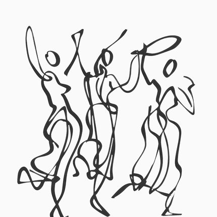 Dancing Abstract Lines Boho Poster