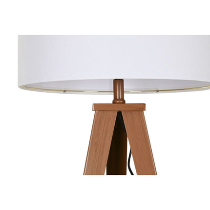Floor Lamp Brown Wood Metal Aluminium