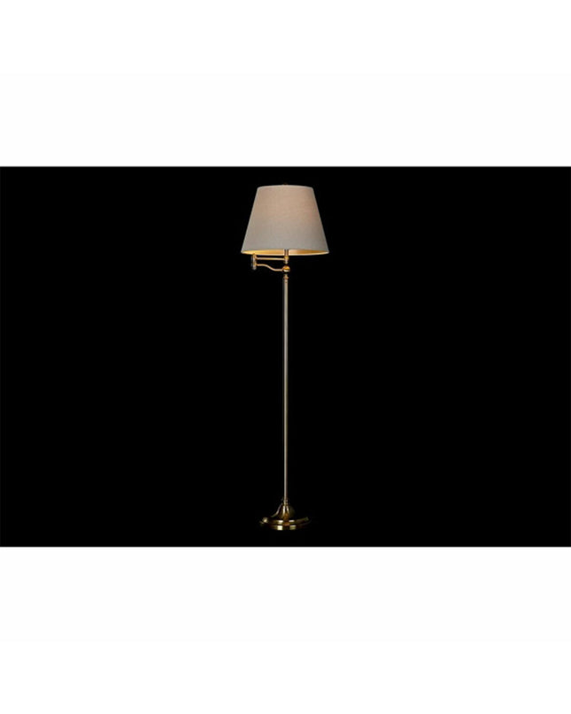 Floor Lamp Beige Golden Metal