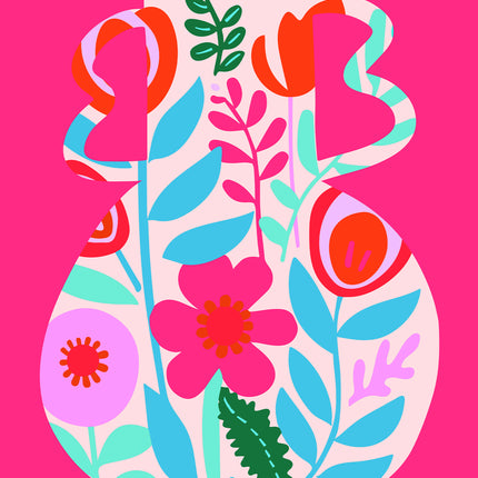 Pink Floral Vase Poster