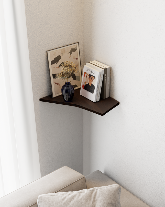 Wooden Corner Shelf - Edge